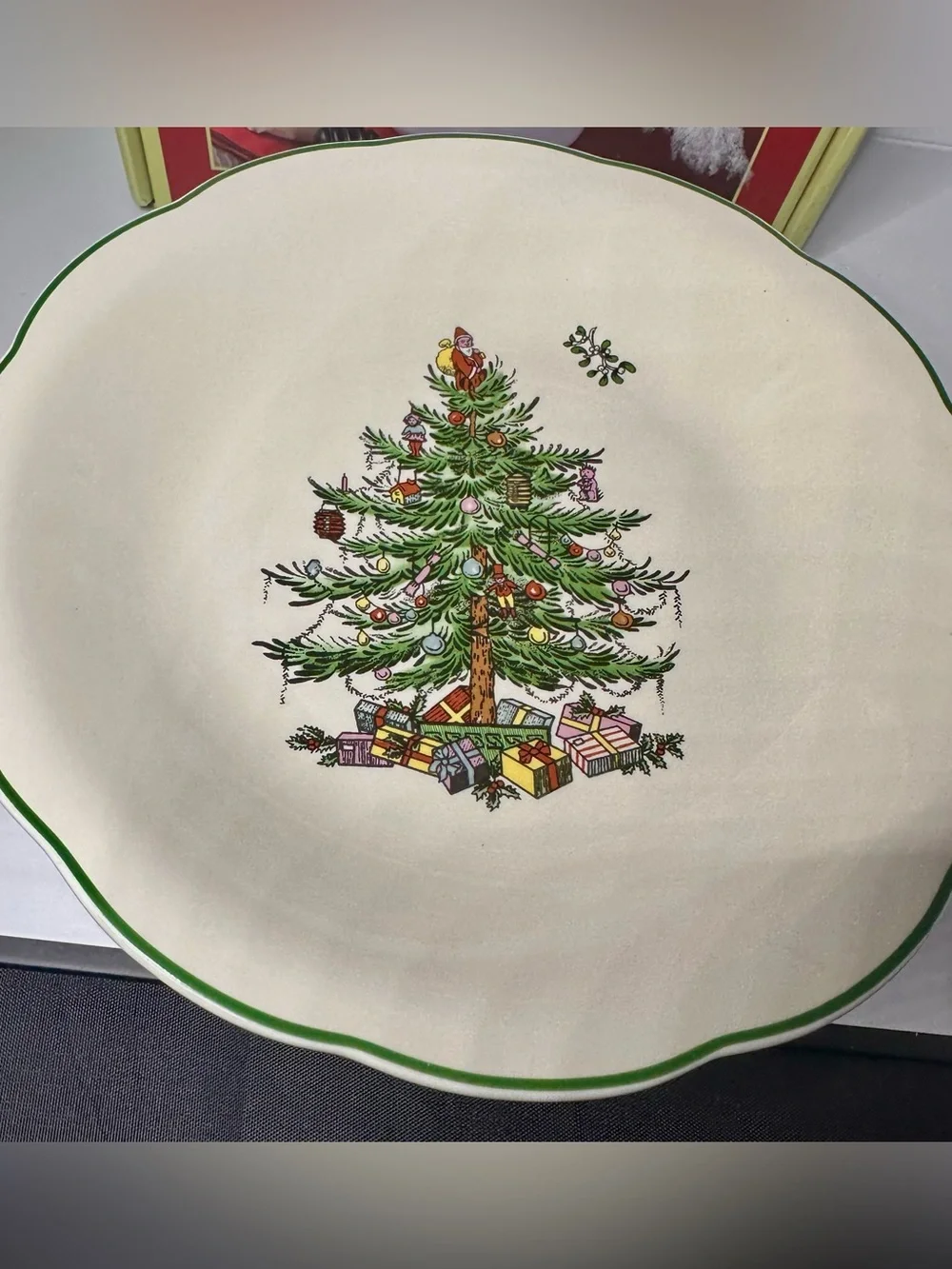 Spode Christmas Tree Sculpted Footed Candy Dish 7